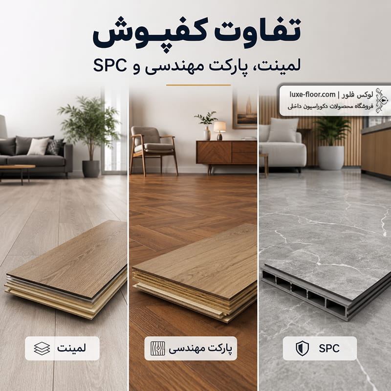 تفاوت 3 نوع کفپوش - شاخص